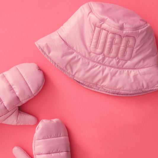 GORRO Y MANOPLAS UGG ROSA